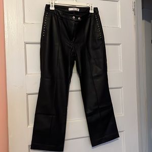 Faux leather MANGO kick flare pants